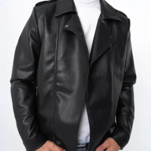 Black Nocturne Modern Biker Leather Jacket Luxe Detailing & Sleek Fit (1)
