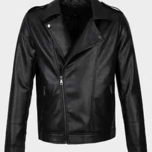 Black Nocturne Modern Biker Leather Jacket Luxe Detailing & Sleek Fit (4)