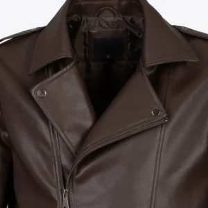 Cedar Trail Brown Moto Leather Jacket Clean Lines & Bold Cafe Racer Style (2)