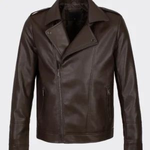 Cedar Trail Brown Moto Leather Jacket Clean Lines & Bold Cafe Racer Style (4)