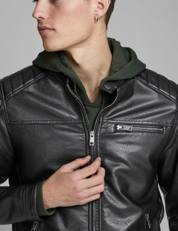 VeloCraft Cafe Racer Moto Jacket Cowhide Leather, Raglan Sleeves & Zipper Cuffs (1)