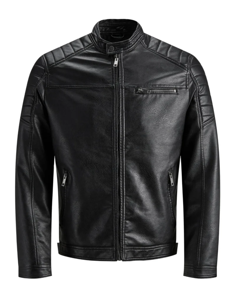 VeloCraft Cafe Racer Moto Jacket Cowhide Leather, Raglan Sleeves & Zipper Cuffs (3)