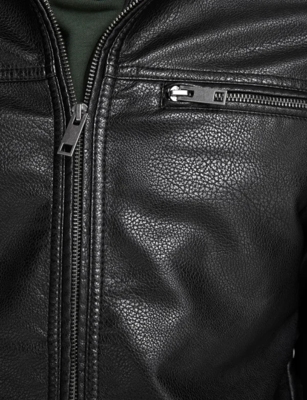 VeloCraft Cafe Racer Moto Jacket Cowhide Leather, Raglan Sleeves & Zipper Cuffs (4)