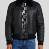 Blackout Biker Soft Shearling Leather Bomber Cozy Aviator Style Luxe Streetwear (1)