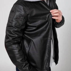 Urban Torque Hooded Moto Jacket Removable Hoodie & Quilted Lining in Genuine Leather (4)